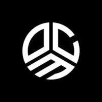 PrintOCM letter logo design on black background. OCM creative initials letter logo concept. OCM letter design. vector