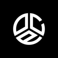 OCP letter logo design on black background. OCP creative initials letter logo concept. OCP letter design. vector