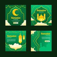 Ramadhan Social Media Template with Gradient Style vector