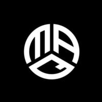diseño de logotipo de letra printmaq sobre fondo negro. concepto de logotipo de letra de iniciales creativas maq. diseño de letras maq. vector