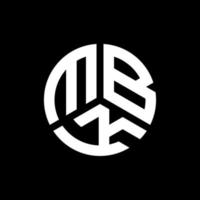 diseño de logotipo de letra mbk sobre fondo negro. concepto de logotipo de letra de iniciales creativas mbk. diseño de letras mbk. vector