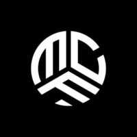diseño de logotipo de letra mcf sobre fondo negro. concepto de logotipo de letra de iniciales creativas mcf. diseño de letras mcf. vector