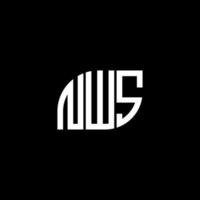 NWS letter design.NWS letter logo design on BLACK background. NWS creative initials letter logo concept. NWS letter design.NWS letter logo design on BLACK background. N vector