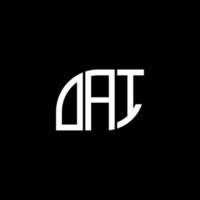 diseño de letras oai. diseño de logotipo de letras oai sobre fondo negro. concepto de logotipo de letra de iniciales creativas de oai. diseño de letras oai. diseño de logotipo de letras oai sobre fondo negro. o vector