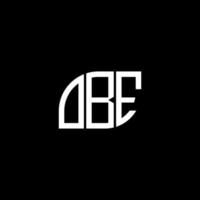 concepto de logotipo de letra de iniciales creativas de obe. diseño de letras obe. diseño de logotipo de letras obe sobre fondo negro. concepto de logotipo de letra de iniciales creativas de obe. diseño de letras obe. vector