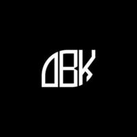 . diseño de letras obk. diseño de logotipo de letras obk sobre fondo negro. concepto de logotipo de letra de iniciales creativas de obk. diseño de letras obk. diseño de logotipo de letras obk sobre fondo negro. o vector