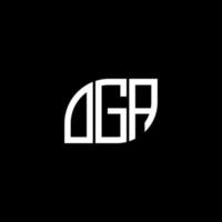 diseño de logotipo de letra oga sobre fondo negro. concepto de logotipo de letra de iniciales creativas de oga. diseño de letras oga. vector
