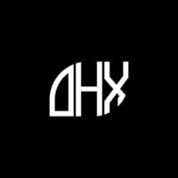 OHX letter logo design on BLACK background. OHX creative initials letter logo concept. OHX letter design. vector