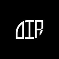 OIR letter logo design on BLACK background. OIR creative initials letter logo concept. OIR letter design. vector