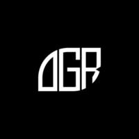 BLACK background. OGR creative initials letter logo concept. OGR letter design.OGR letter logo design on BLACK background. O vector