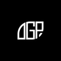 diseño de letras ogp. diseño de logotipo de letras ogp sobre fondo negro. concepto de logotipo de letra de iniciales creativas de ogp. diseño de letras ogp. diseño de logotipo de letras ogp sobre fondo negro. o vector