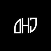 diseño de letras ohj. Diseño de logotipo de letras ohj sobre fondo negro. concepto de logotipo de letra de iniciales creativas ohj. diseño de letras ohj. Diseño de logotipo de letras ohj sobre fondo negro. o vector