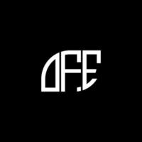 OFE letter logo design on BLACK background. OFE creative initials letter logo concept. OFE letter design. vector