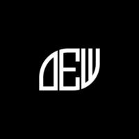 diseño de letra oew. diseño de logotipo de letra oew sobre fondo negro. concepto creativo del logotipo de la letra de las iniciales de oew. diseño de letra oew. diseño de logotipo de letra oew sobre fondo negro. o vector