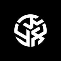 diseño del logotipo de la letra kyx sobre fondo negro. concepto de logotipo de letra de iniciales creativas kyx. diseño de letras kyx. vector
