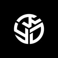 diseño de logotipo de letra kyd sobre fondo negro. concepto de logotipo de letra de iniciales creativas kyd. diseño de letras kyd. vector