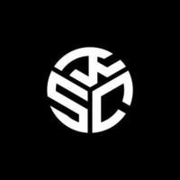KSC letter logo design on black background. KSC creative initials letter logo concept. KSC letter design. vector