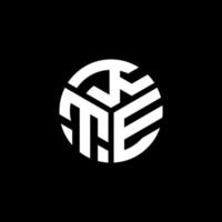 KTE letter logo design on black background. KTE creative initials letter logo concept. KTE letter design. vector
