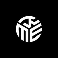 diseño de logotipo de letra kme sobre fondo negro. concepto de logotipo de letra de iniciales creativas kme. diseño de letras kme. vector