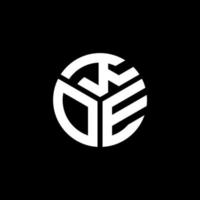 diseño del logotipo de la letra koe sobre fondo negro. concepto de logotipo de letra de iniciales creativas de koe. diseño de letras koe. vector