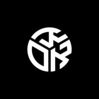 diseño del logotipo de la letra kok sobre fondo negro. concepto de logotipo de letra inicial creativa kok. diseño de letras kok. vector