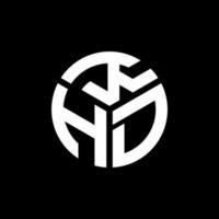 diseño del logotipo de la letra khd sobre fondo negro. concepto de logotipo de letra de iniciales creativas khd. diseño de letras khd. vector