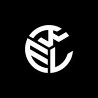 diseño del logotipo de la letra kel sobre fondo negro. concepto de logotipo de letra inicial creativa kel. diseño de letras kel. vector