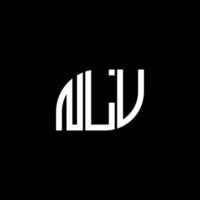 diseño de logotipo de letra nlv sobre fondo negro. concepto de logotipo de letra de iniciales creativas nlv. diseño de letras nlv. vector