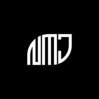 diseño de logotipo de letra nmj sobre fondo negro. concepto de logotipo de letra de iniciales creativas nmj. diseño de letras nmj. vector