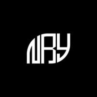 NRY letter design.NRY letter logo design on BLACK background. NRY creative initials letter logo concept. NRY letter design.NRY letter logo design on BLACK background. N vector