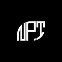 NPT letter logo design on BLACK background. NPT creative initials letter logo concept. NPT letter design. vector