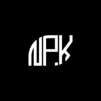 Diseño de letras npk. Diseño de logotipo de letras npk sobre fondo negro. concepto de logotipo de letra de iniciales creativas npk. Diseño de letras npk. Diseño de logotipo de letras npk sobre fondo negro. norte vector