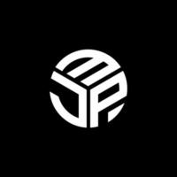 diseño de logotipo de letra mjp sobre fondo negro. concepto de logotipo de letra de iniciales creativas mjp. diseño de letras mjp. vector