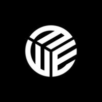 diseño de logotipo de letra mwe sobre fondo negro. concepto de logotipo de letra de iniciales creativas mwe. diseño de letras mwe. vector