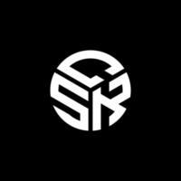 CSK letter logo design on black background. CSK creative initials letter logo concept. CSK letter design. vector