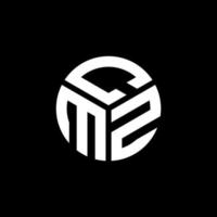 CMZ letter logo design on black background. CMZ creative initials letter logo concept. CMZ letter design. vector