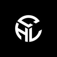 CHL letter logo design on black background. CHL creative initials letter logo concept. CHL letter design. vector