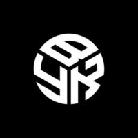diseño de logotipo de letra byk sobre fondo negro. concepto de logotipo de letra de iniciales creativas byk. diseño de letras byk. vector