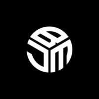 BJM letter logo design on black background. BJM creative initials letter logo concept. BJM letter design. vector