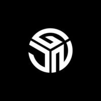 GJN letter logo design on black background. GJN creative initials letter logo concept. GJN letter design. vector