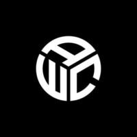AWC letter logo design on black background. AWC creative initials letter logo concept. AWC letter design. vector