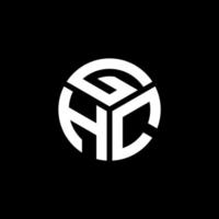diseño del logotipo de la letra ghc sobre fondo negro. concepto de logotipo de letra de iniciales creativas de ghc. diseño de letras ghc. vector