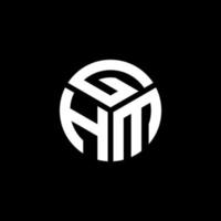 GHM letter logo design on black background. GHM creative initials letter logo concept. GHM letter design. vector