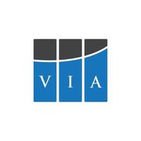 VIA letter logo design on white background. VIA creative initials letter logo concept. VIA letter design. vector
