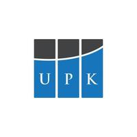 UPK letter logo design on white background. UPK creative initials letter logo concept. UPK letter design. vector