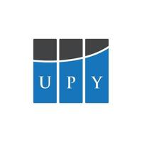 diseño de logotipo de letra upy sobre fondo blanco. concepto de logotipo de letra de iniciales creativas upy. diseño de letra upy. vector