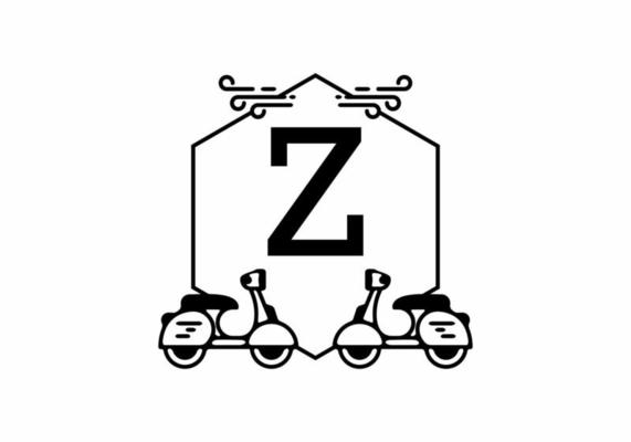 Initial letter Z in scooter frame