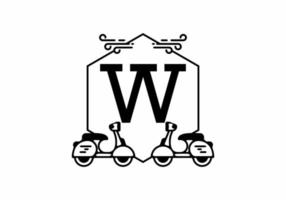 Initial letter W in scooter frame vector