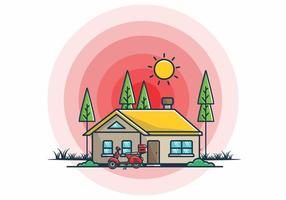 Colorful simple dream house flat illustration vector