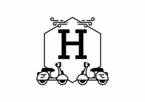 Initial letter H in scooter frame vector